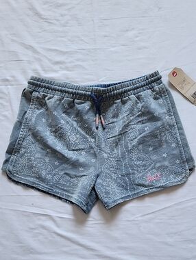 Levi's Girls Knit Bandana Paisley Print Drawstring Shorts Size Large NWT